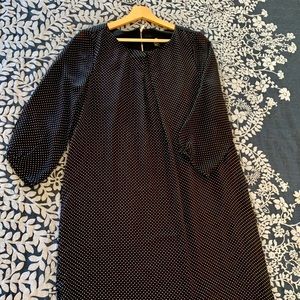 H&M Black & White Polka Dot Long Sleeve Work Dress